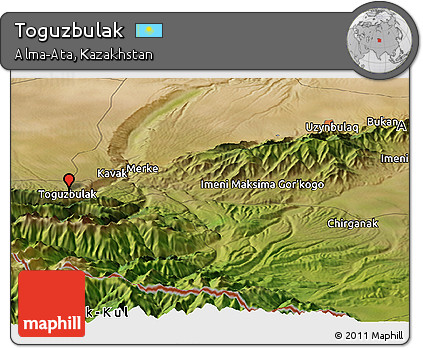 Satellite Panoramic Map of Toguzbulak