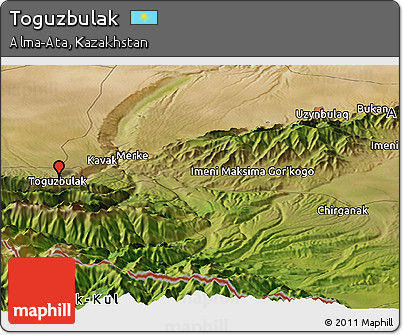 Satellite Panoramic Map of Toguzbulak