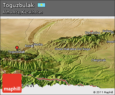 Satellite Panoramic Map of Toguzbulak