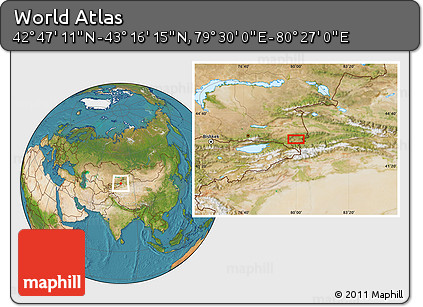 Satellite Location Map of the Area around 43° 1' 43" N, 79° 58' 29" E