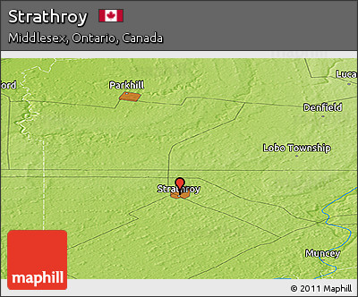 Physical Panoramic Map of Strathroy