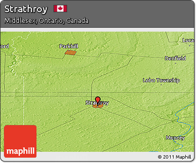 Physical Panoramic Map of Strathroy