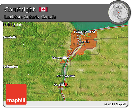 Satellite 3D Map of Courtright