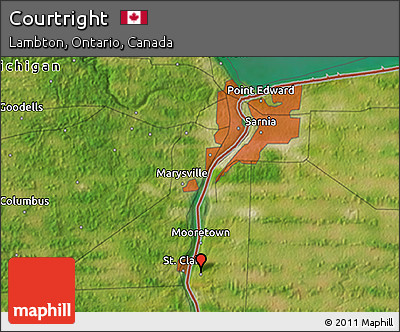 Satellite 3D Map of Courtright