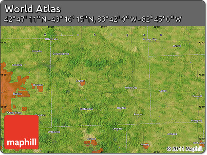 Satellite Map of the Area around 43° 1' 43" N, 83° 13' 29" W
