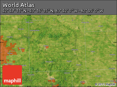 Satellite Map of the Area around 43° 1' 43" N, 83° 13' 29" W