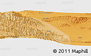 Political Panoramic Map of the area around 43° 1' 43" N, 87° 37' 30" E