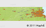 Physical Panoramic Map of Wind Lake