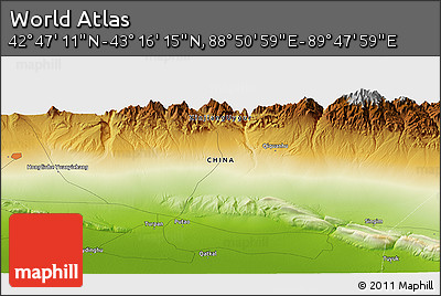 Physical Panoramic Map of the Area around 43° 1' 43" N, 89° 19' 29" E