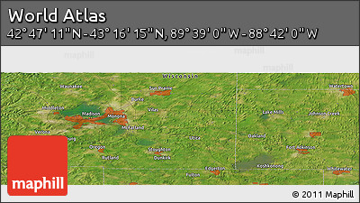 Satellite Panoramic Map of the Area around 43° 1' 43" N, 89° 10' 30" W