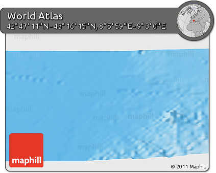 Physical 3D Map of the Area around 43° 1' 43" N, 8° 34' 29" E
