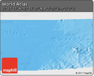 Physical 3D Map of the Area around 43° 1' 43" N, 8° 34' 29" E