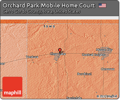 Political 3D Map of Orchard Park Mobile Home Court