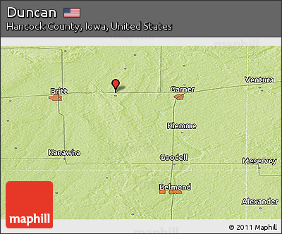 Physical Panoramic Map of Duncan