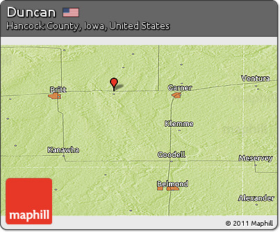 Physical Panoramic Map of Duncan