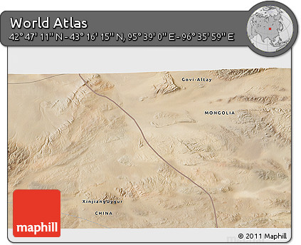 Satellite 3D Map of the Area around 43° 1' 43" N, 96° 7' 30" E