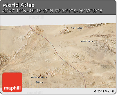 Satellite 3D Map of the Area around 43° 1' 43" N, 96° 7' 30" E