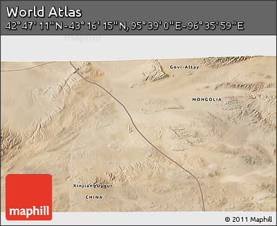 Satellite 3D Map of the Area around 43° 1' 43" N, 96° 7' 30" E