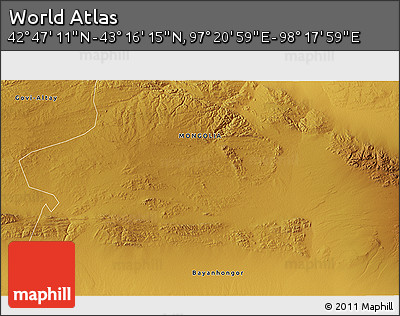 Physical 3D Map of the Area around 43° 1' 43" N, 97° 49' 29" E