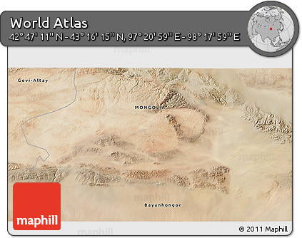 Satellite 3D Map of the Area around 43° 1' 43" N, 97° 49' 29" E