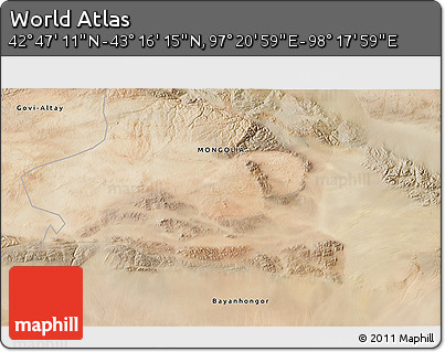 Satellite 3D Map of the Area around 43° 1' 43" N, 97° 49' 29" E