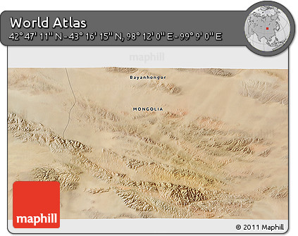 Satellite 3D Map of the Area around 43° 1' 43" N, 98° 40' 30" E