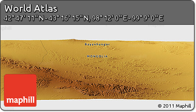 Physical Panoramic Map of the Area around 43° 1' 43" N, 98° 40' 30" E