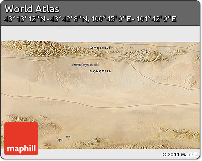 Satellite 3D Map of the Area around 43° 27' 40" N, 101° 13' 29" E