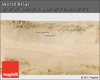 Satellite 3D Map of the Area around 43° 27' 40" N, 101° 13' 29" E