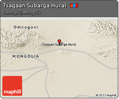 Shaded Relief 3D Map of Tsagaan Subarga Hural
