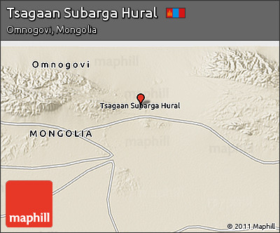 Shaded Relief 3D Map of Tsagaan Subarga Hural