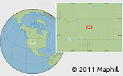 Savanna Style Location Map of the area around 43° 27' 40" N, 108° 43' 29" W