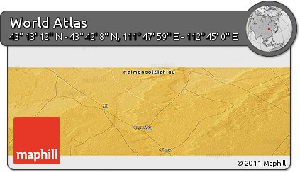 Physical Panoramic Map of the Area around 43° 27' 40" N, 112° 16' 30" E