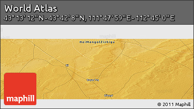 Physical Panoramic Map of the Area around 43° 27' 40" N, 112° 16' 30" E