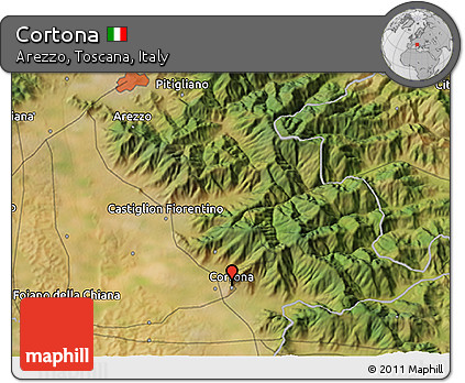 Satellite 3D Map of Cortona