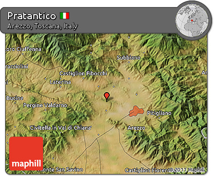 Satellite 3D Map of Pratantico