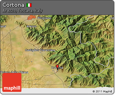 Satellite 3D Map of Cortona