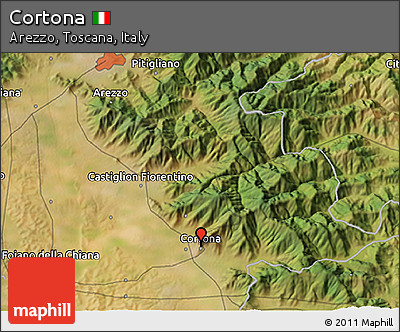Satellite 3D Map of Cortona