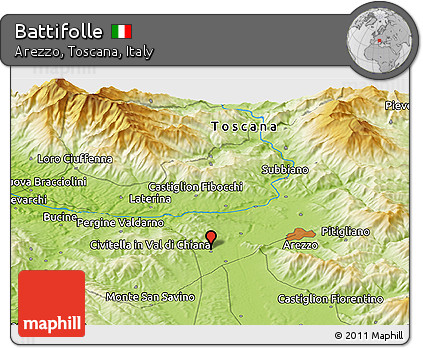 Physical Panoramic Map of Battifolle