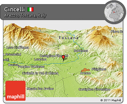 Physical Panoramic Map of Cincelli