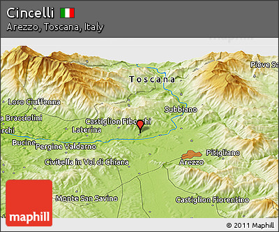 Physical Panoramic Map of Cincelli