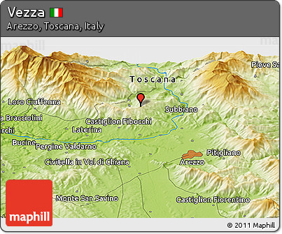 Physical Panoramic Map of Vezza