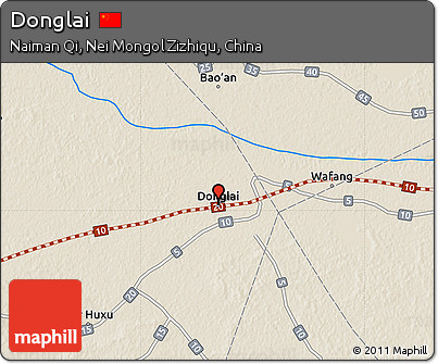 Shaded Relief Map of Donglai