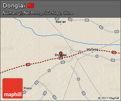 Shaded Relief Map of Donglai