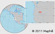 Gray Location Map of the area around 43° 27' 40" N, 121° 28' 29" W