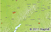 Physical Map of the area around 43° 27' 40" N, 125° 1' 30" E