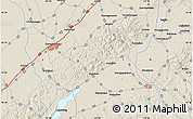 Shaded Relief Map of the area around 43° 27' 40" N, 125° 1' 30" E