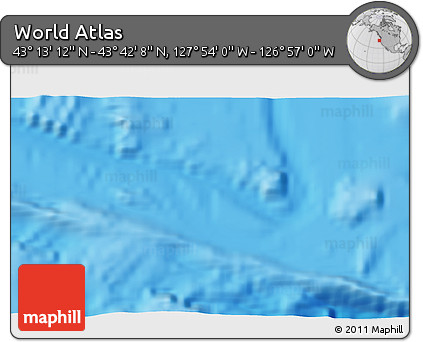 Physical 3D Map of the Area around 43° 27' 40" N, 127° 25' 30" W