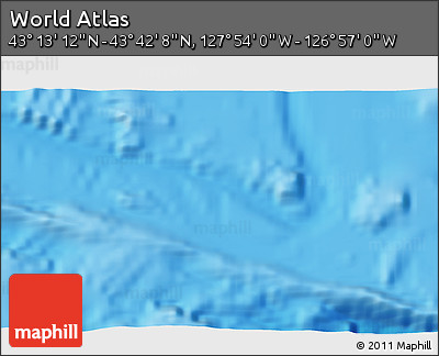 Physical 3D Map of the Area around 43° 27' 40" N, 127° 25' 30" W