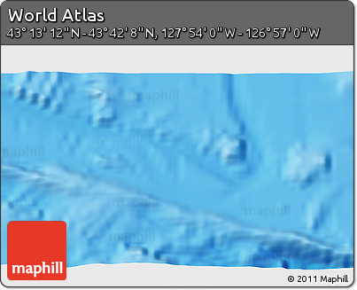Physical 3D Map of the Area around 43° 27' 40" N, 127° 25' 30" W